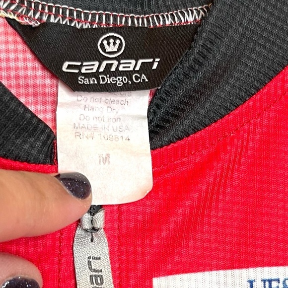 🔥 Canari Full Zip Mens Cycling Jersey M Red - Picture 6 of 6